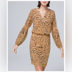WHBM Leopard Print Blouson Dress.